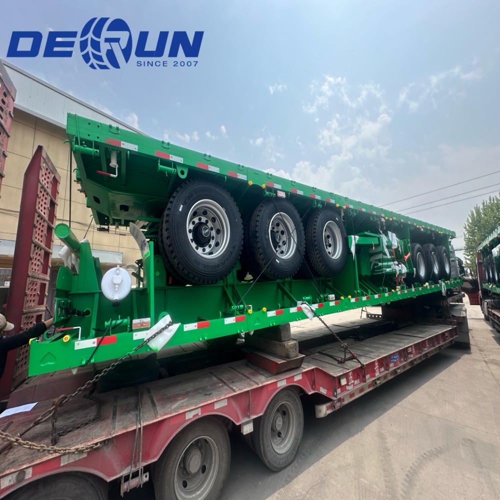 Derun 4 Units Tri-Axle Cargo Dropside Semi Trailer ay ipinadala sa Algeria