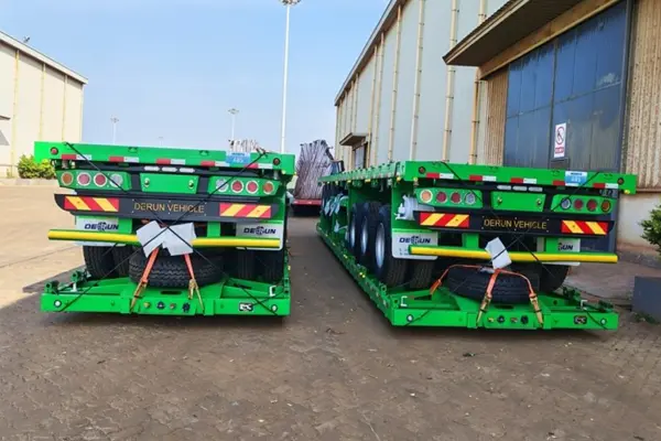 Derun 4 Units Tri-Axle Cargo Dropside Semi Trailer ay ipinadala sa Algeria