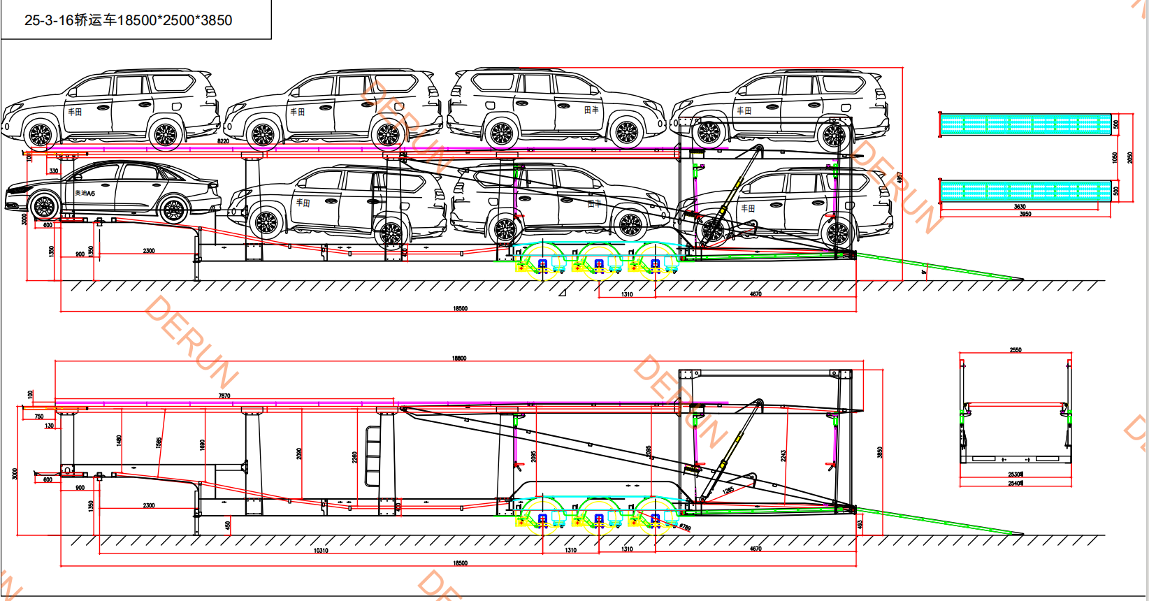 Pagguhit ng carrier semi trailer