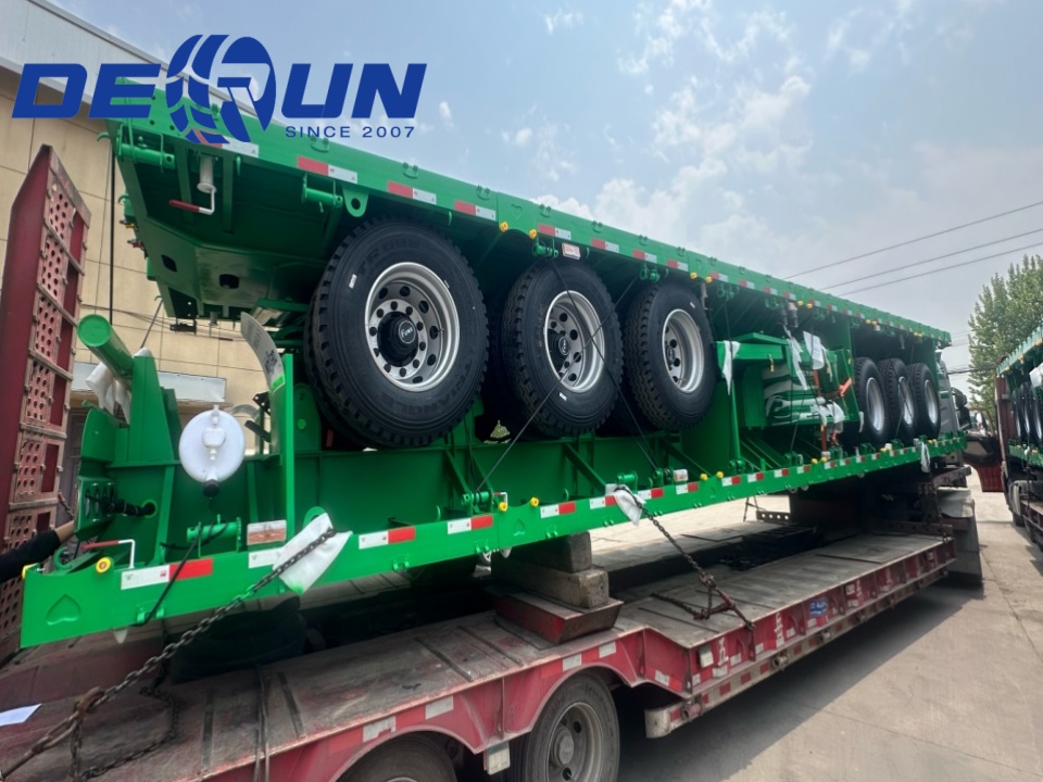 Derun 4 Units Tri-Axle Cargo Dropside Semi Trailer ay ipinadala sa Algeria