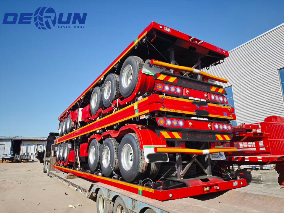 Tatlong tatlong-axle na mga trak na low-flatbed na mga trak ay malapit nang maipadala sa Mauritania.