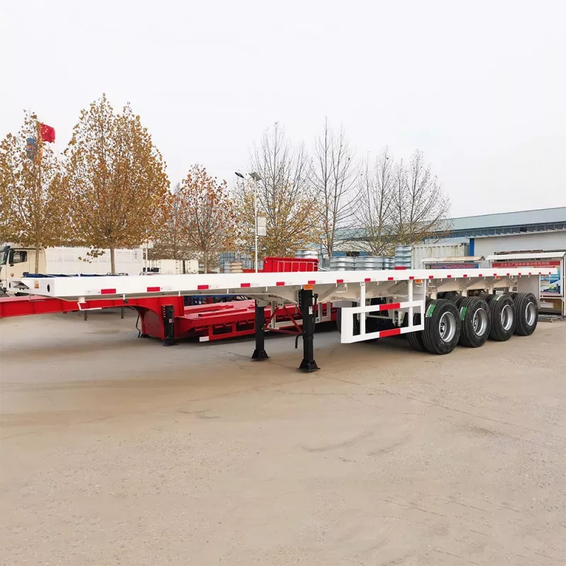 4 Axle 80Ton Flatbed Semi Trailer