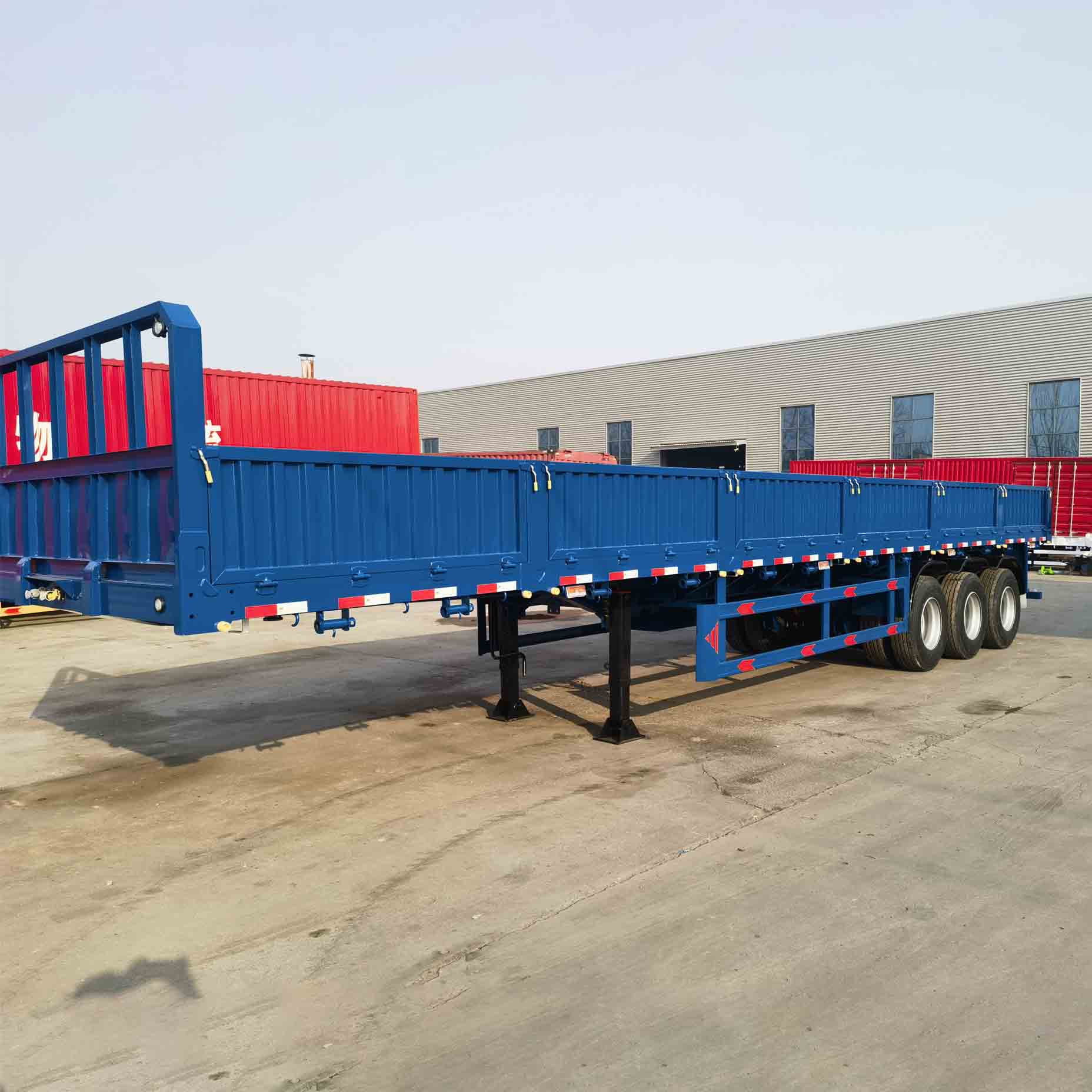 Derun three-axle dropside semi trailer na idinisenyo para sa Algeria